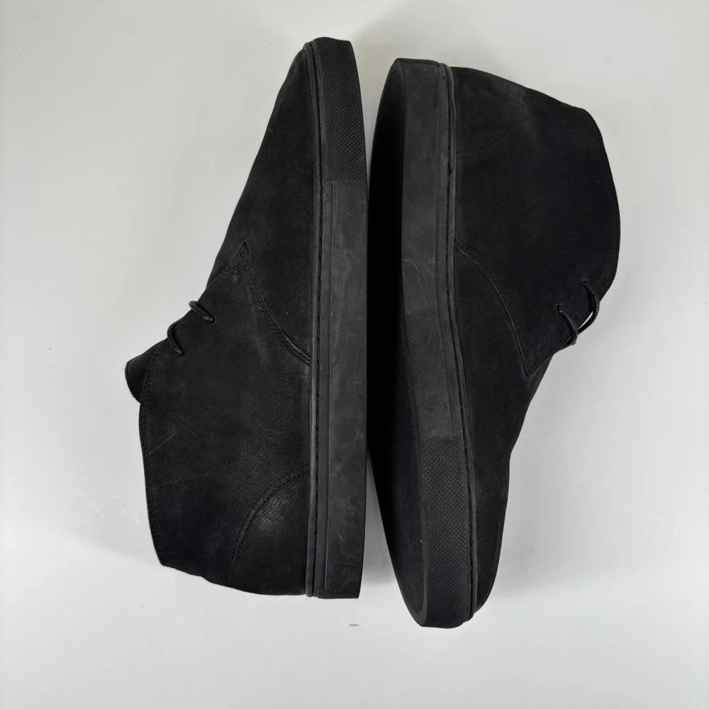 Banana Republic Men's US 9.5M Black Leather Shearling-Lined Comfort Chukka Boots
